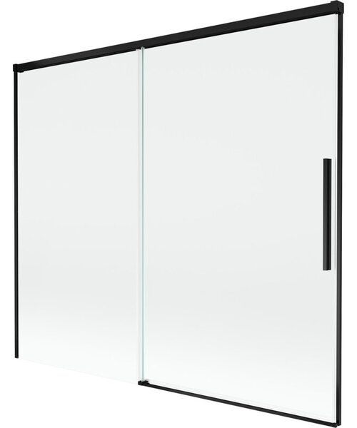 Mexen Rox parawan nawannowy 2-skrzydłowy rozsuwany 180 x 150 cm, transparent, czarny - 8C9-180-001-70-00