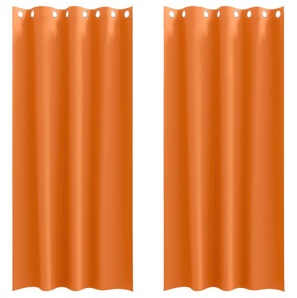 Firany blackout z kółkami 2 pcs Jasnopomarańczowy 260 x 140 cm