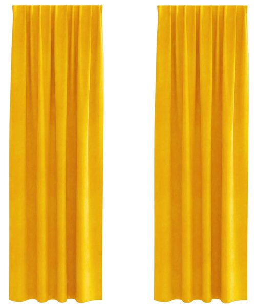 Zasłony zaciemniające 2 pcs Musztardowy Żółty 140 x 260 cm