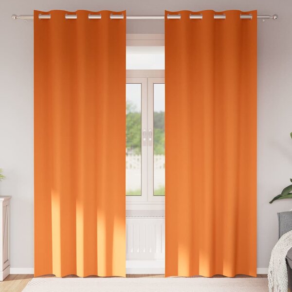 Firany blackout z kółkami 2 pcs Jasnopomarańczowy 260 x 140 cm