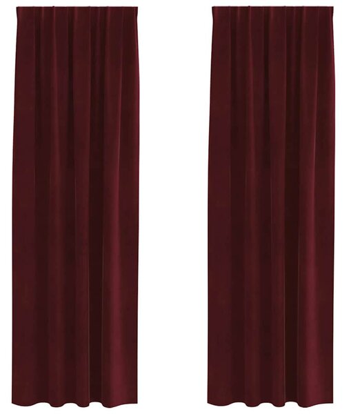 Zasłony zaciemniające 2 pcs Czerwone wino 140 x 260 cm Aksamit