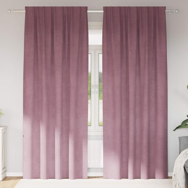 Zasłony zaciemniające 2 pcs Ciemny Róż 140 x 260 cm Aksamit