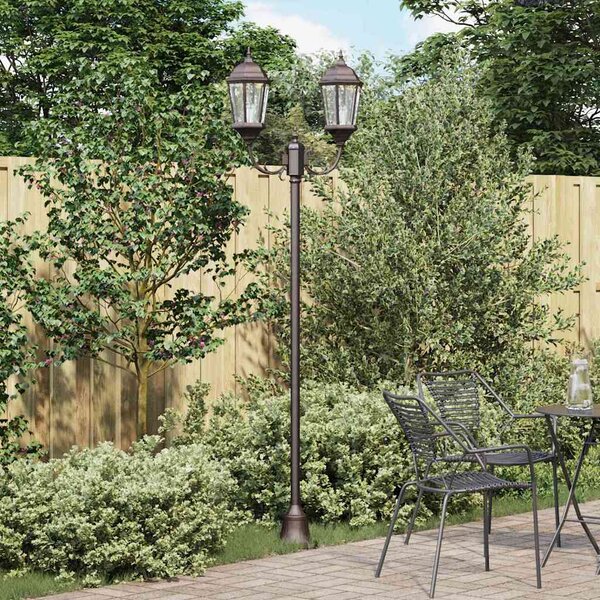 Lampa ogrodowa kolor bronzu 68 x 20 x 235 cm Aluminium i szkło