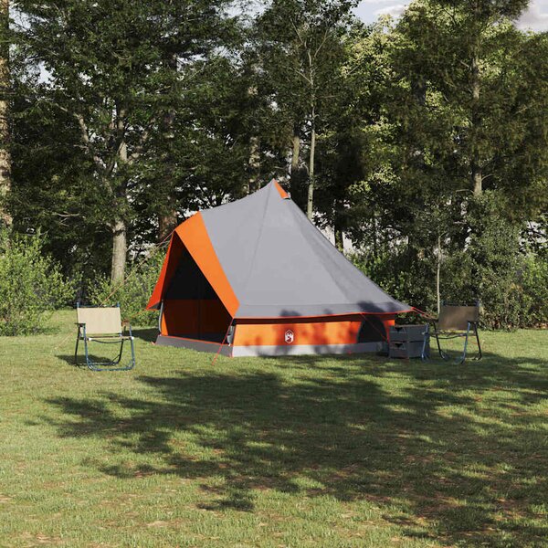 Namiot Tipi Szary i pomarańczowy 400 x 346 x 250 cm tafta