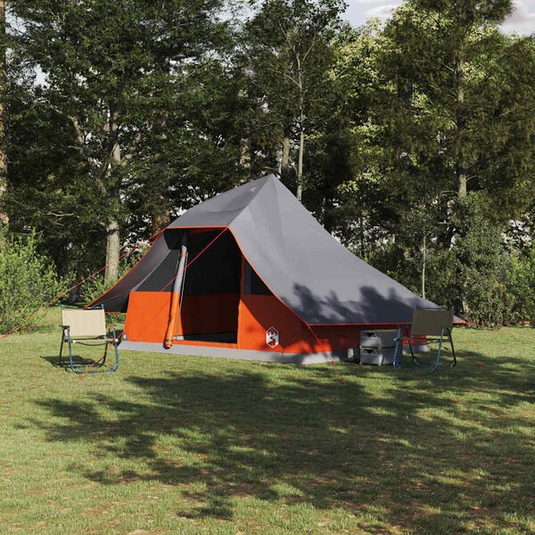 Namiot Tipi Szary i pomarańczowy 364 x 281 x 257 cm tafta