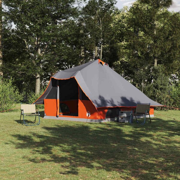Namiot Tipi Szary i pomarańczowy 358 x 296 x 258 cm tafta