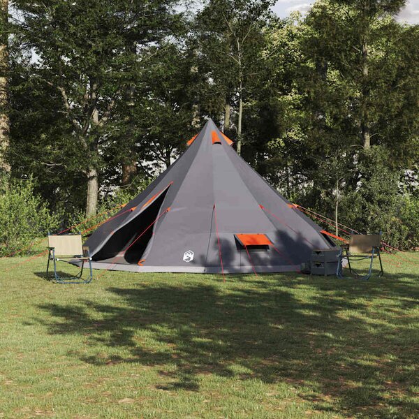 Namiot Tipi Szary i pomarańczowy 560 x 560 x 300 cm tafta