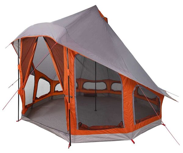 Namiot Tipi Szary i pomarańczowy 404 x 370 x 270 cm tafta