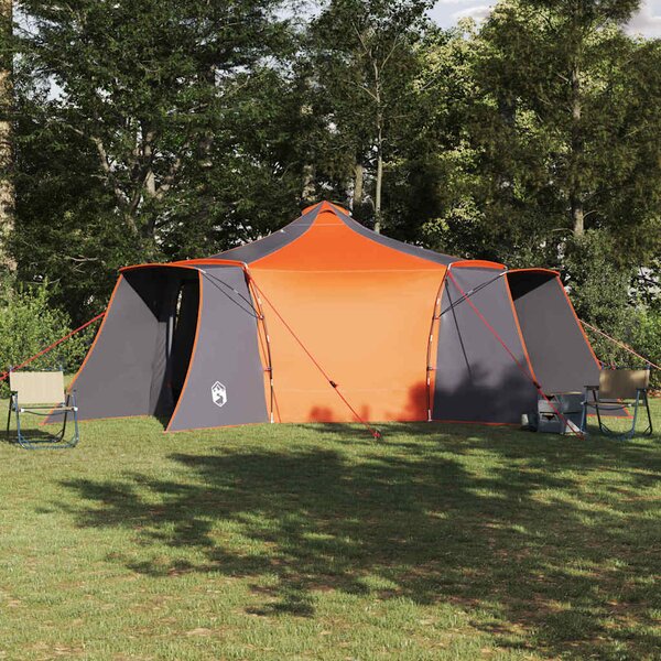 Namiot Tipi Szary i pomarańczowy 492 x 492 x 275 cm tafta