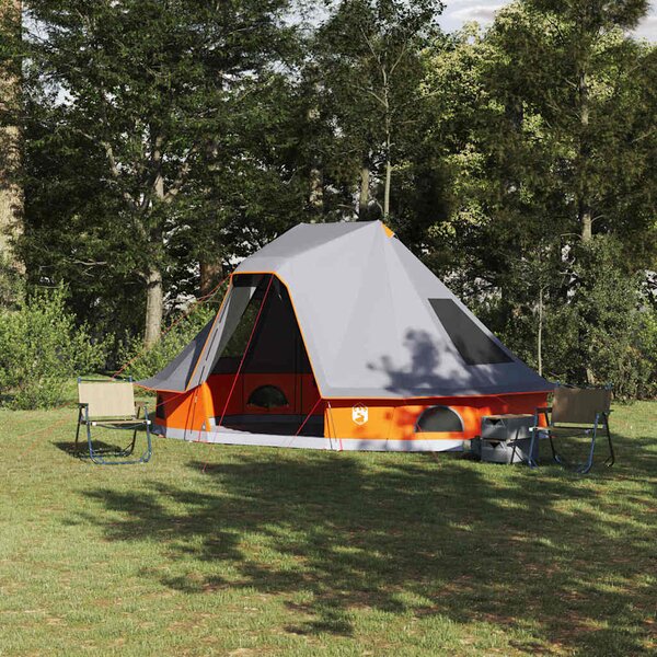 Namiot Tipi Szary i pomarańczowy 466 x 310 x 240 cm tafta