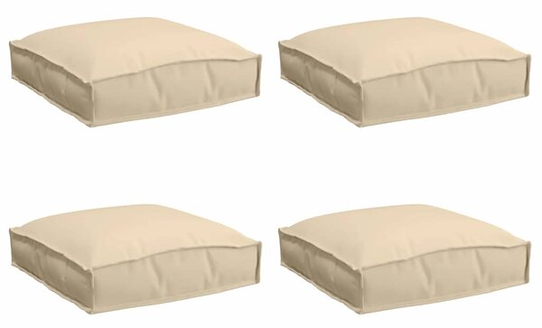 Poduszka 4 pcs Beżowy 40 x 40 x 8 cm Materiał Oxford