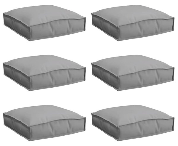 Poduszka 6 pcs Szary 40 x 40 x 8 cm Materiał Oxford