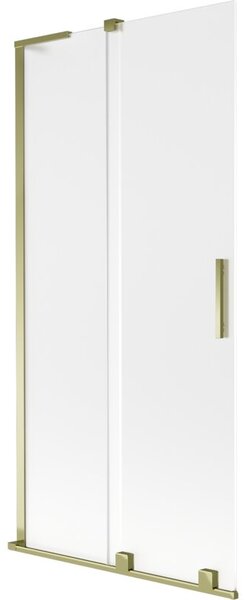 Mexen Velar L parawan nawannowy 2-skrzydłowy rozsuwany 90 x 150 cm, szron, złoty - 896-090-003-31-50