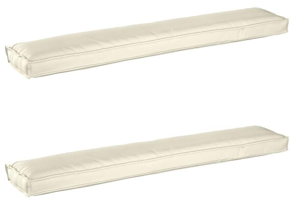 Zestaw poduszek na paletę 2 pcs Kremowy 200 x 40 x 8 cm