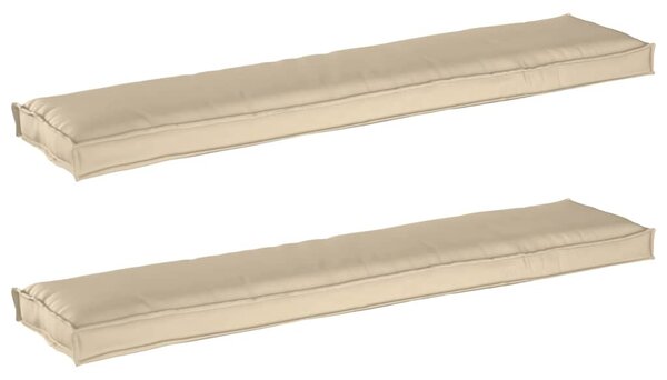 Zestaw poduszek na paletę 2 pcs Beżowy 180 x 40 x 8 cm