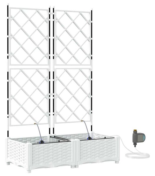 Doniczka ogrodowa 2 pcs Biały 80 x 40 x 126 cm