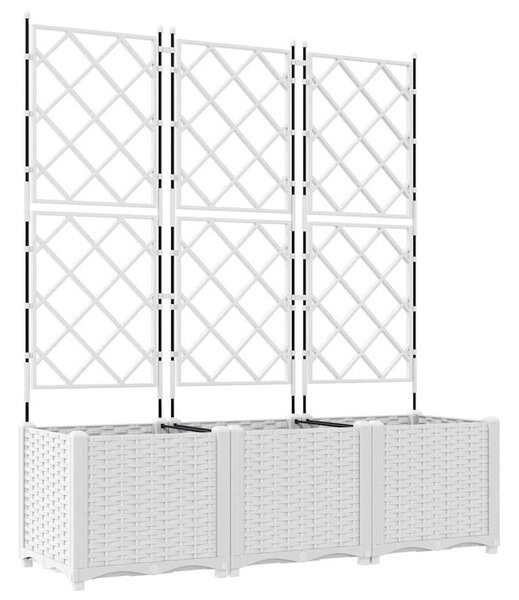 Doniczka ogrodowa 3 pcs Biały 120 x 40 x 143 cm