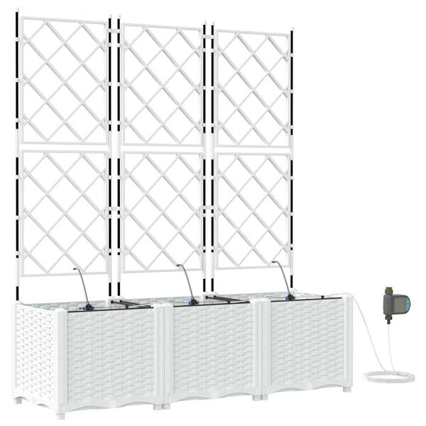 Doniczka ogrodowa 3 pcs Biały 120 x 40 x 142 cm