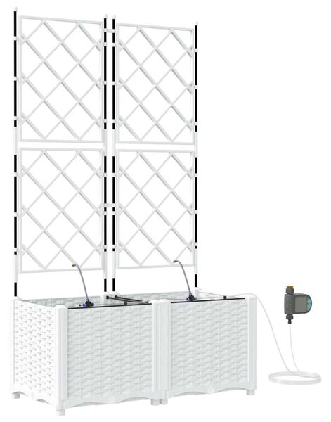 Doniczka ogrodowa 2 pcs Biały 80 x 40 x 142 cm