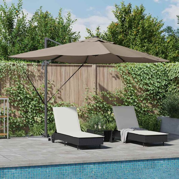 Parasol plażowy Ze LED Lights Ciemnoszary 352 x 251 x 265 cm