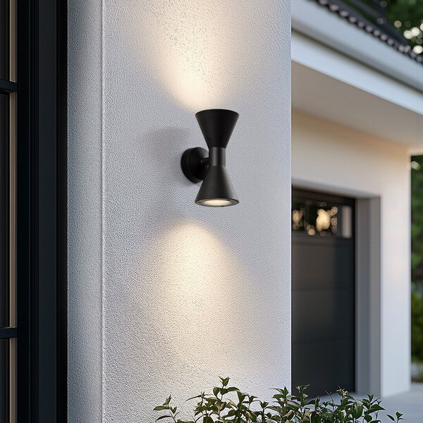 Zewnętrzna Lampa Lucande, Xalor, ściemnialny, czarny, balkon, aluminium, nowoczesny