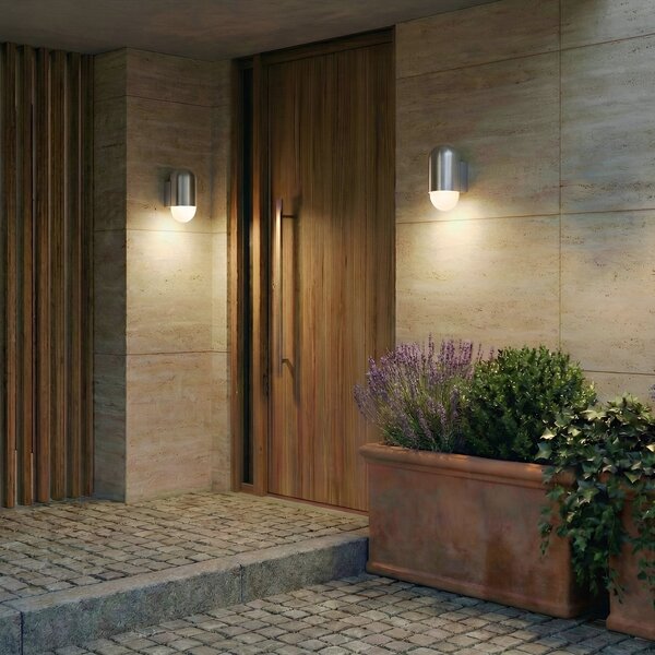 Zewnętrzna Lampa Lindby, Pilva, ściemnialny, metaliczny, balkon, aluminium, nowoczesny