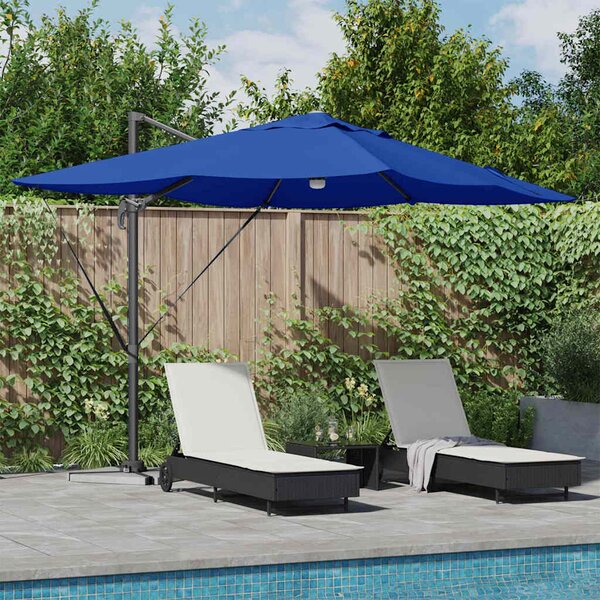 Parasol plażowy 351 x 250 x 253 cm Poliester i aluminium