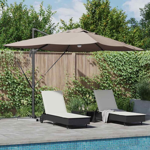 Parasol plażowy Ze LED Lights Ciemnoszary 351 x 250 x 253 cm