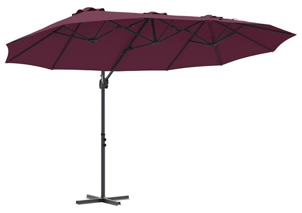 Parasol plażowy Bordeaux Czerwony 372 x 198 x 243 cm