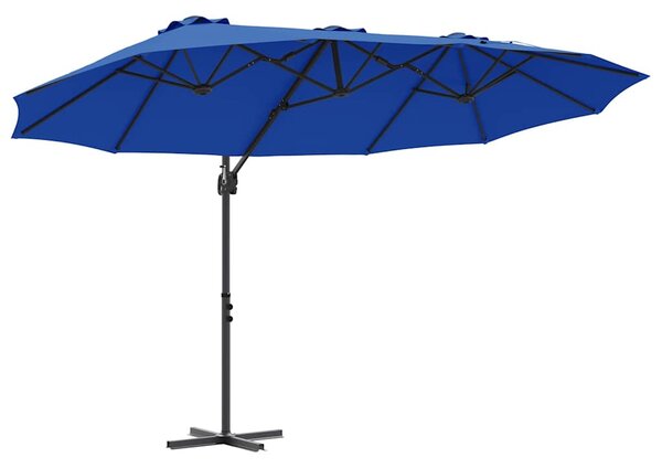 Parasol plażowy 372 x 198 x 243 cm Poliester i aluminium