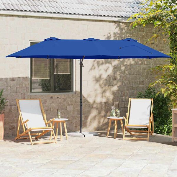 Parasol plażowy 372 x 198 x 243 cm Poliester i aluminium