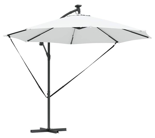 Parasol plażowy Ze LED Lights piaskowy 294 x 294 x 248 cm