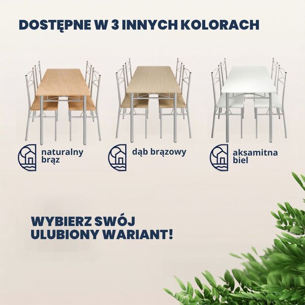 Zestaw jadalniany PAUL, 5 części, ciemny dąb Casaria