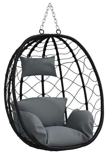 Wiszące krzesło jajo Antracyt 91,5 x 54,5 x 107 cm polirattan