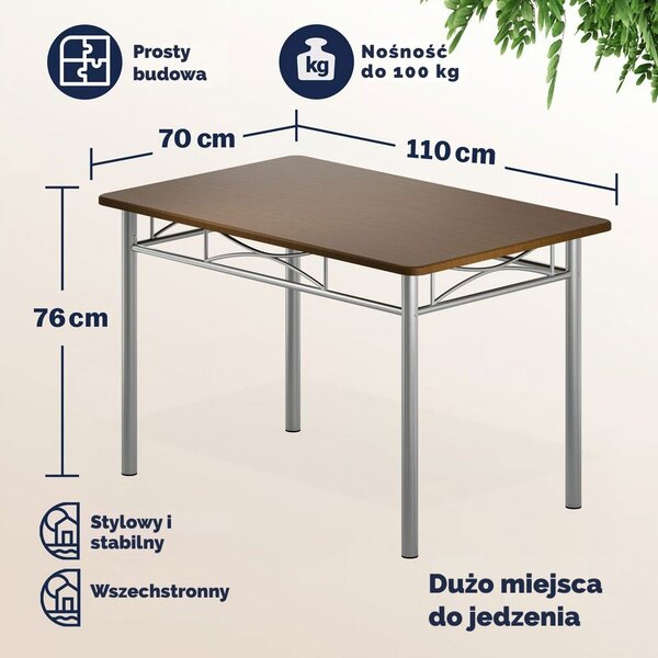 Zestaw jadalniany PAUL, 5 części, ciemny dąb Casaria