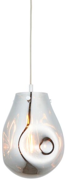 Srebrna lampa wisząca Mirage M - szklany klosz