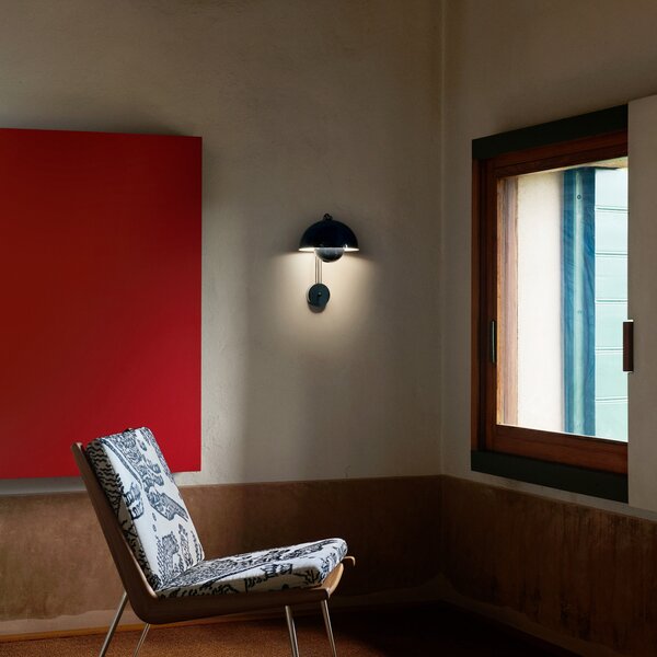Lampa Ścienna &Tradition, Flowerpot VP8, niebieski, salon, metal, design