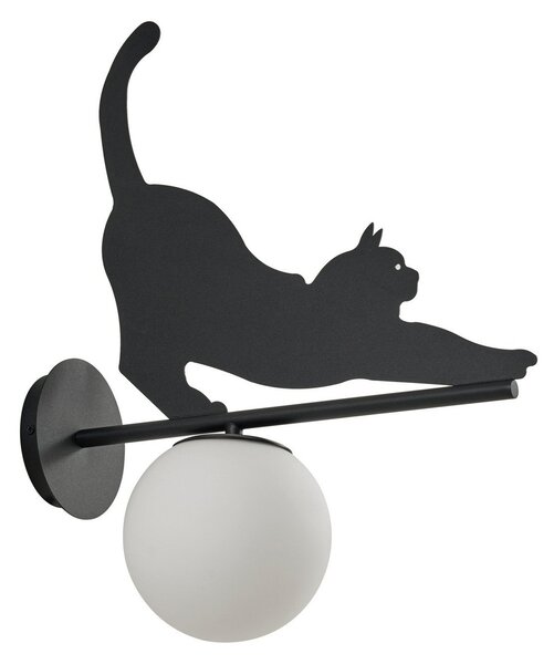 Zewnętrzna Lampa Lindby, Katti Cat, ściemnialny, czarny, balkon, metal, dworkowy | rustykalny