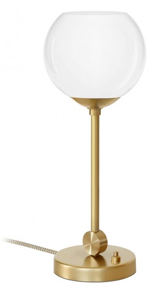 Złota lampka biurkowa z białą kulą K-B1