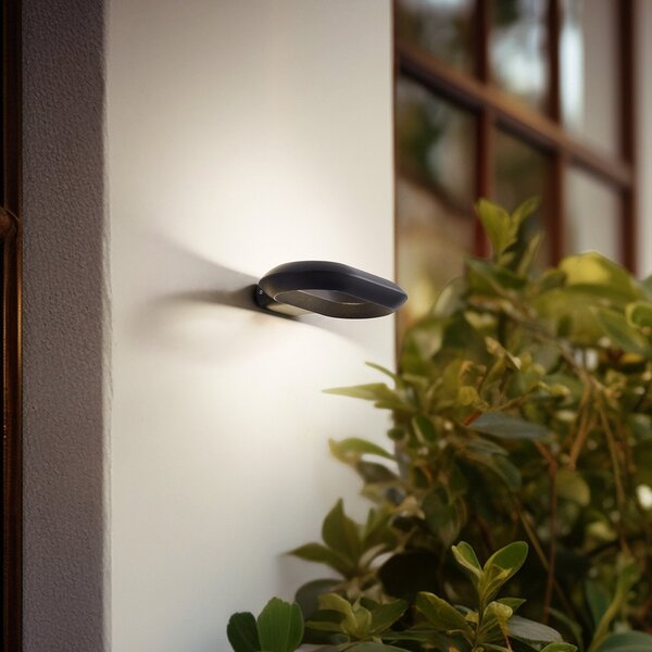 Zewnętrzna Lampa Lucande, LOOP, czarny, balkon, metal, nowoczesny
