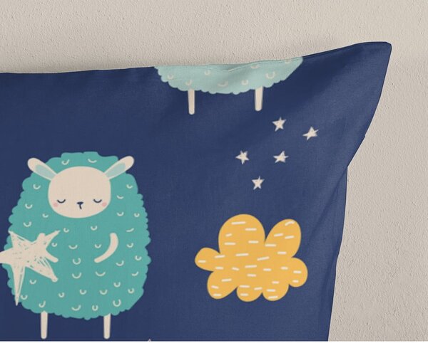 Niebieska bawełniana pościel dziecięca jednoosobowa 140x220 cm Sheep – Good Morning
