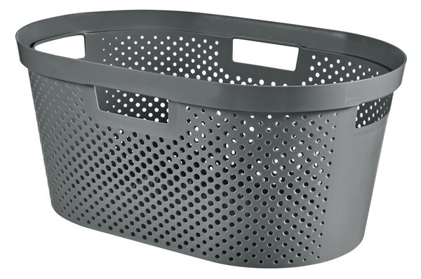 Szary kosz na pranie Curver Infinity Hamper, 40 l