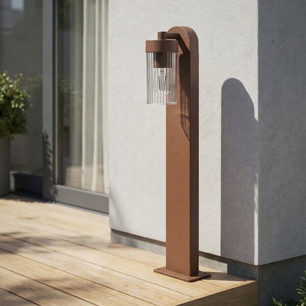 Zewnętrzna Lampa Lindby, Kaliro, brąz rdzawy, taras, aluminium, nowoczesny