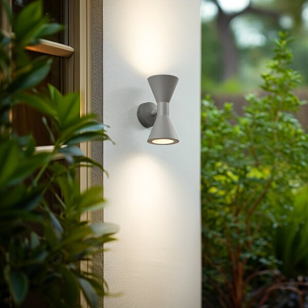 Zewnętrzna Lampa Lucande, Xalor, ściemnialny, szary, balkon, aluminium, nowoczesny