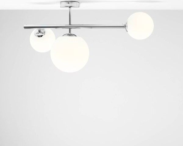 Srebrny kinkiet / lampa sufitowa Dione - szklane klosze
