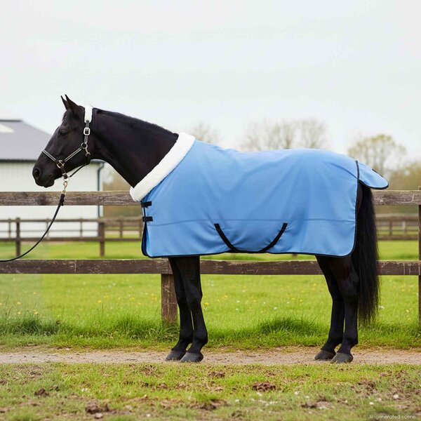 Koc dla Koni Pełny Aqua 135 cm Polarowy fleece