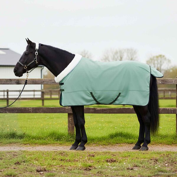 Koc dla Koni Pełny ciemnozielony 135 cm Polarowy fleece