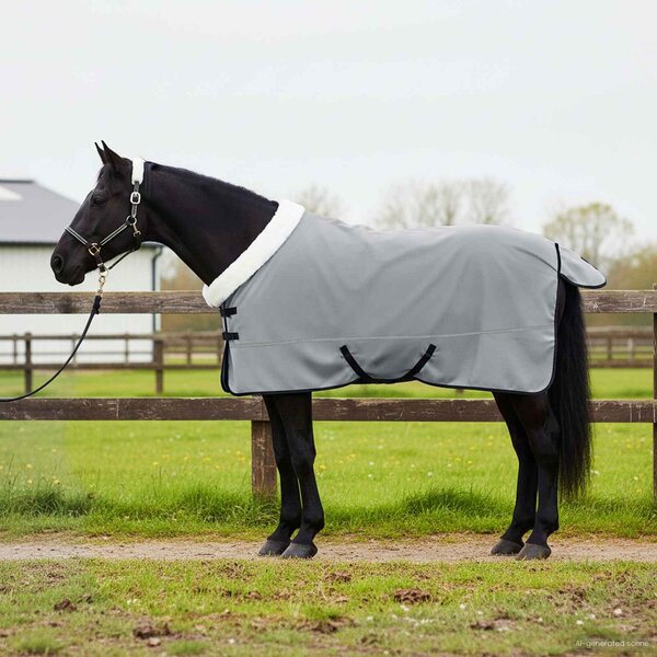 Koc dla Koni Pełny ciemnozielony 135 cm Polarowy fleece