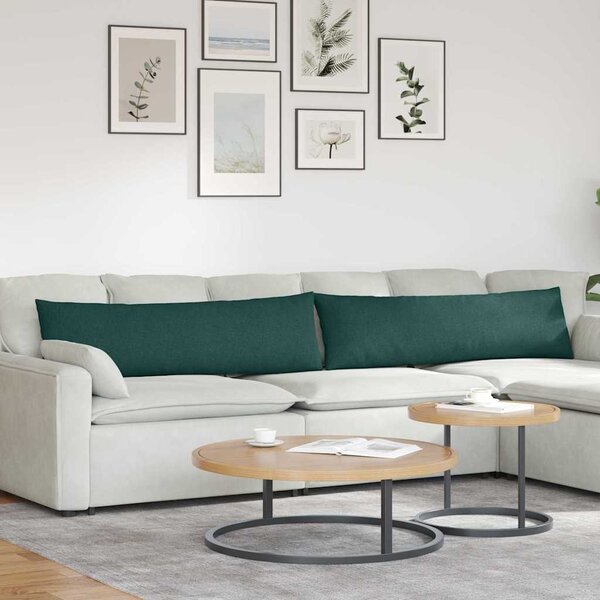 Poduszki na sofę 2 pcs Ciemna zieleń 145 x 40 cm tkanina