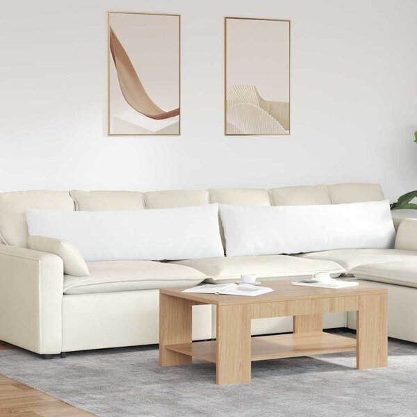 Poduszki na sofę 2 szt. tkanina Biały 145 x 40 cm